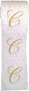 Toilet paper-monogrammed with the letter "C" in cursive style font.