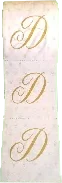 Toilet paper-monogrammed with the letter "D" in cursive style font.